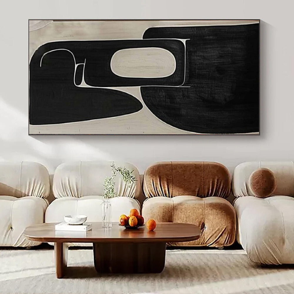 Extra-Huge Hand-Painted Modern Abstract Canvas for Family Home Basement Rec Rooms