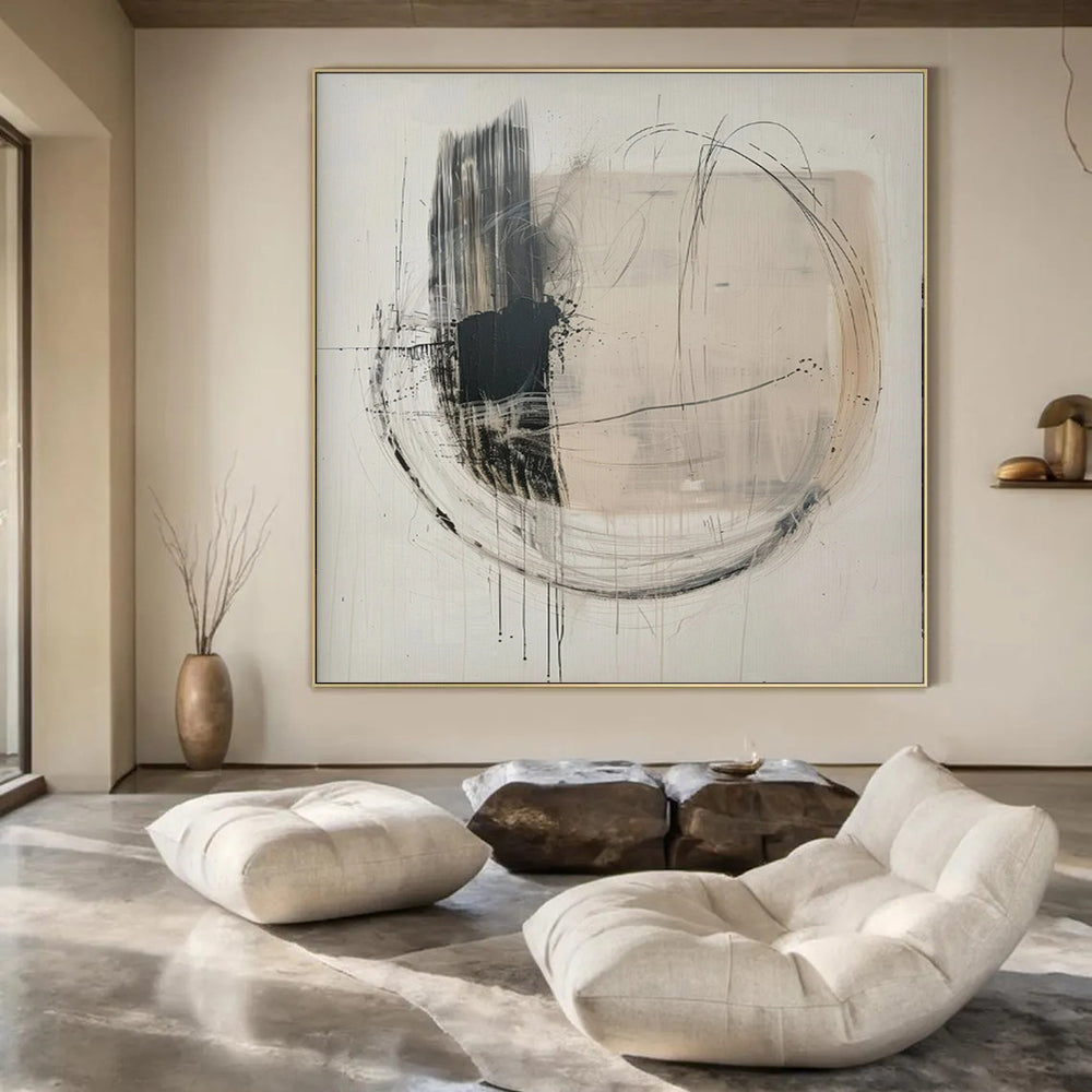 Oversized Hand-Painted Contemporary Abstract Artwork for Art Gallery Feature Walls