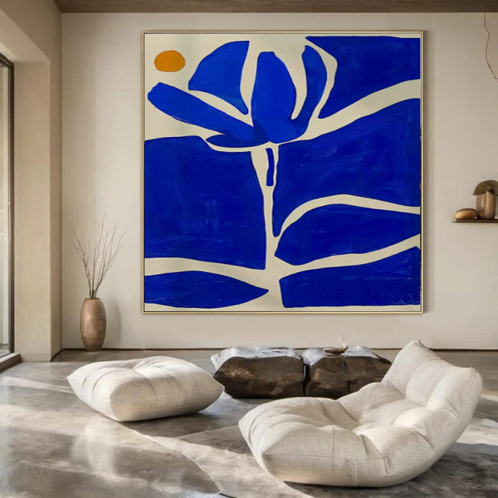 Giant Hand-Painted Contemporary Abstract Painting for Technology Startup Office Breakout Areas