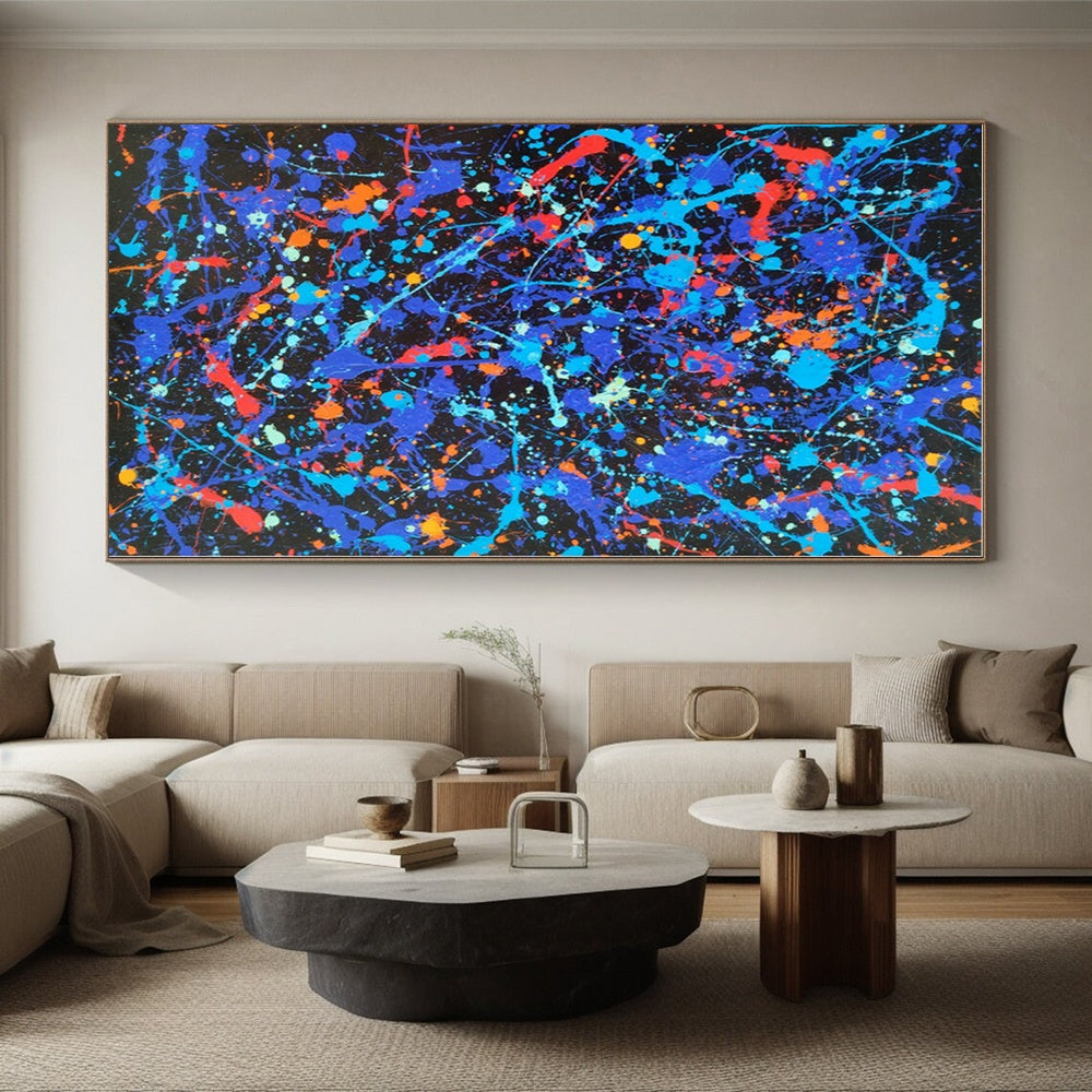 Massive Custom Abstract Painting for Home Library Bookcase Backdrop Wall