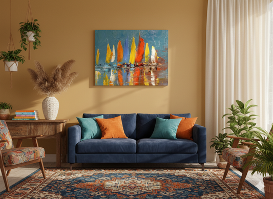 Appreciating "Harmonious Impulses": A Grand Abstract Mural for Hallway & Bedroom DKH254