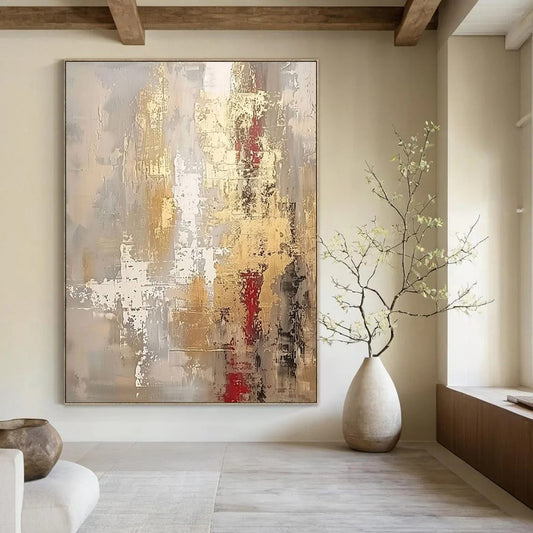 Large-Scale Hand-Painted Contemporary Abstract Mural for Hotel Wellness Centers