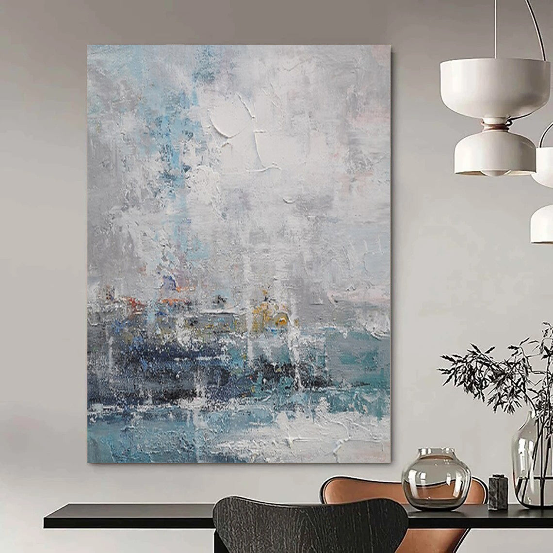 Giant Hand-Painted Contemporary Abstract Art for Family Home Art Studios