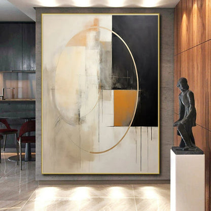 Vast Modern Abstract Painting for Sunroom Natural Light Harmony