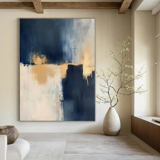 Large Hand-Painted Personalized Abstract Artwork for Office Wellness Rooms