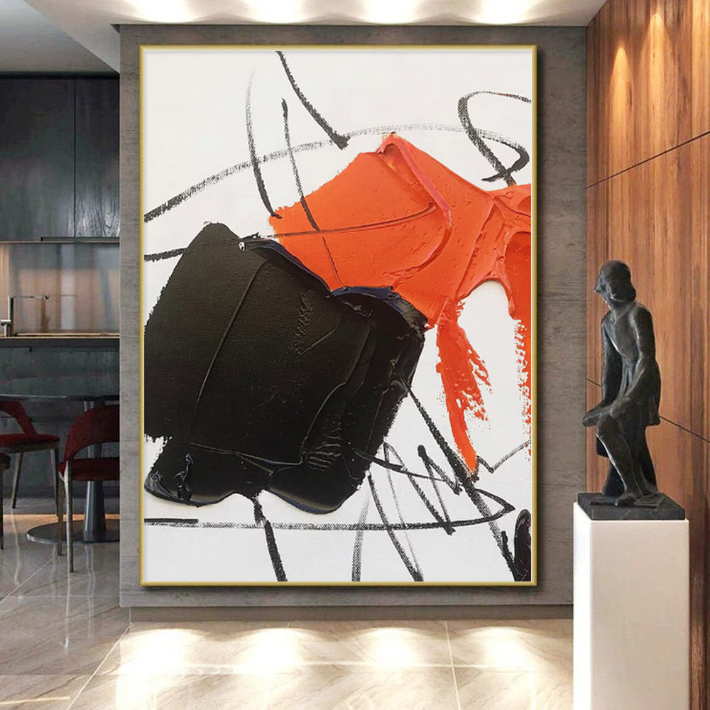 Custom Large Hand-Painted Abstract Canvas for Kids’ Playroom Activity Wall