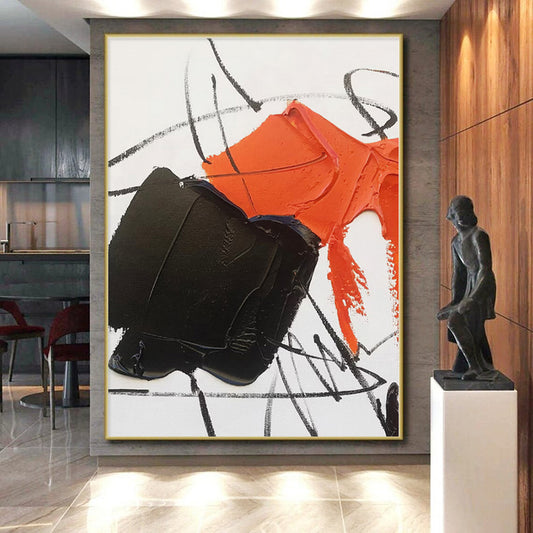 Custom Large Hand-Painted Abstract Canvas for Kids’ Playroom Activity Wall