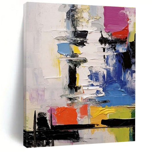 Super-Sized Hand-Painted Abstract Painting for Kids’ Playroom Mural Wall