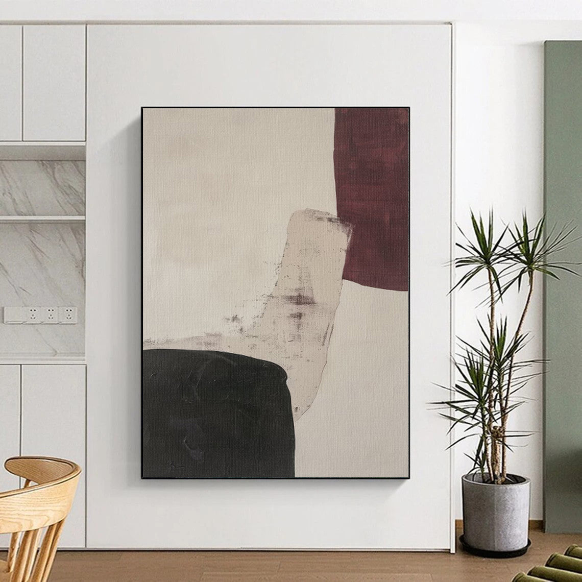 Grand Hand-Painted Abstract Canvas for Attic Living Spaces