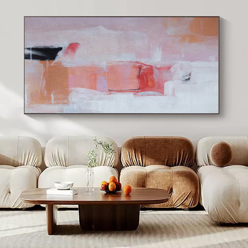 Large-Scale Hand-Painted Abstract Mural for Bedroom & Hallway