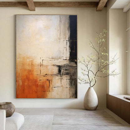 Oversized Custom Hand-Painted Abstract Mural for Living Room and Bar