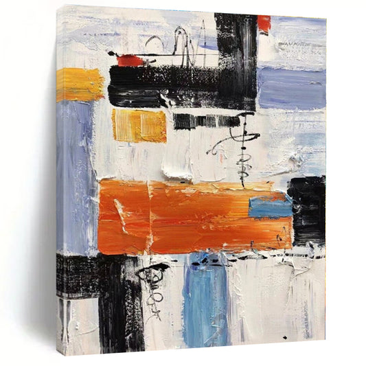 Large-Scale Bespoke Abstract Art for Guest Room Fireplace Mantel Wall