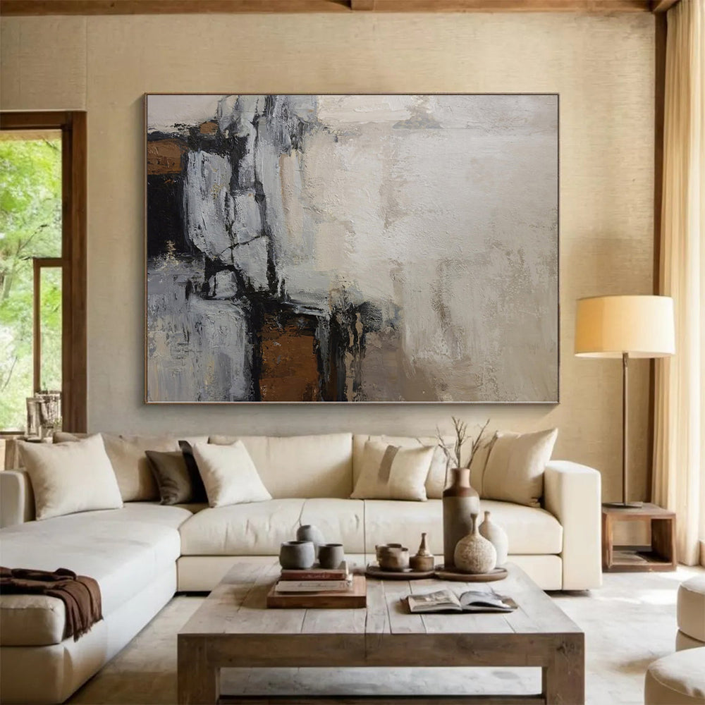 Immense Hand-Painted Abstract Art for Home Gym Feature Walls