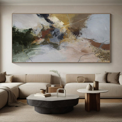 Large Custom Abstract Art for Bathroom Vanity Walls
