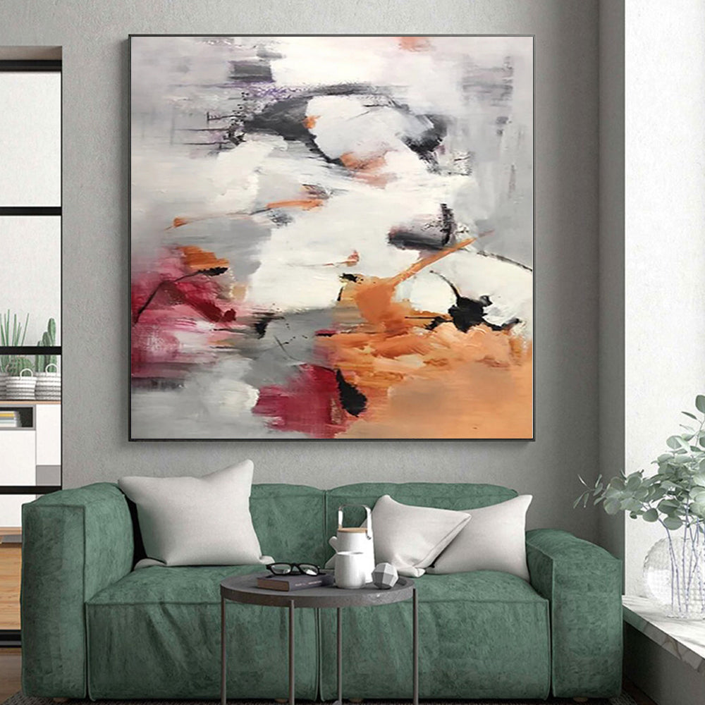 Oversized Custom Abstract Painting for Home Wine Cellar Tasting and Storage Feature Walls