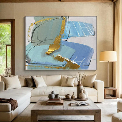Oversized Made-to-Order Hand-Painted Abstract Art for Reading Nook Alcove Wall