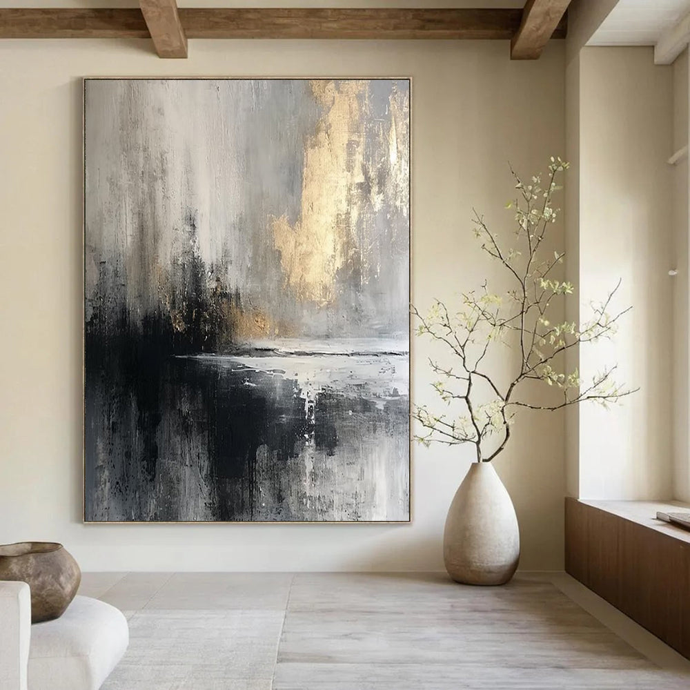 Huge Hand-Painted Contemporary Abstract Painting for High-End Bar Private Dining Areas