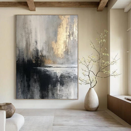 Huge Hand-Painted Contemporary Abstract Painting for High-End Bar Private Dining Areas
