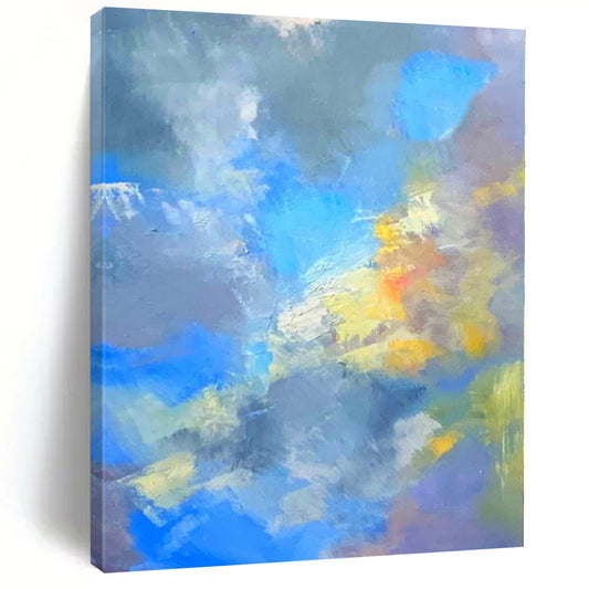 Grand Abstract Painting for Treehouse Lookout Points - Hand-Painted Mixed Media on Canvas