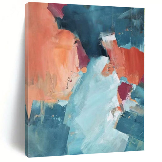Oversized Abstract Wall Art for Indoor Basketball Courts - Custom Mixed Media on Canvas