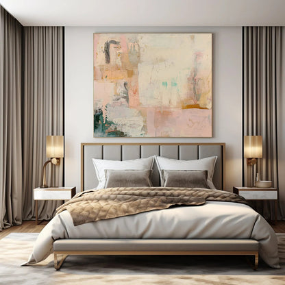 Large Hand-Painted Modern Abstract Wall Decor for Senior Living Community Activity Rooms