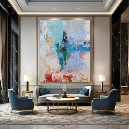 Large-Scale Custom Hand-Painted Abstract Art for Living Room & Dining Room