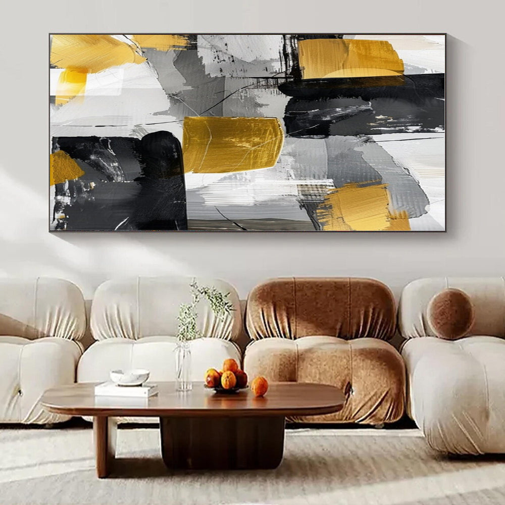 Extra-Huge Hand-Painted Modern Abstract Artwork for Office Boardrooms