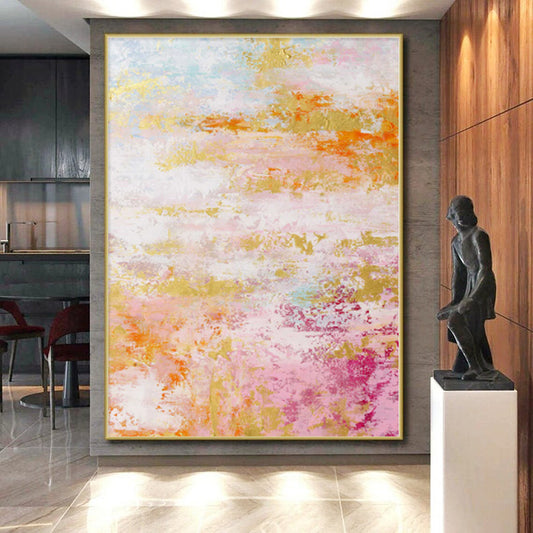 Custom Extra Large Abstract Zen Garden - Hand-Painted Gouache for Meditation Retreats