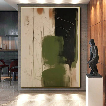 Extra-Huge Hand-Brushed Abstract Painting for Home Music Studio Inspiration Wall