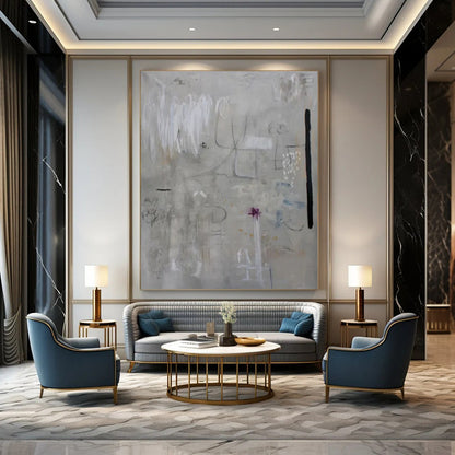 Hand-Painted Personalized Abstract Mural for Living Room & Office