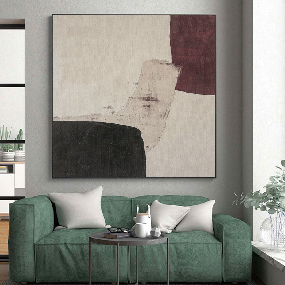 Grand Hand-Painted Abstract Canvas for Attic Living Spaces