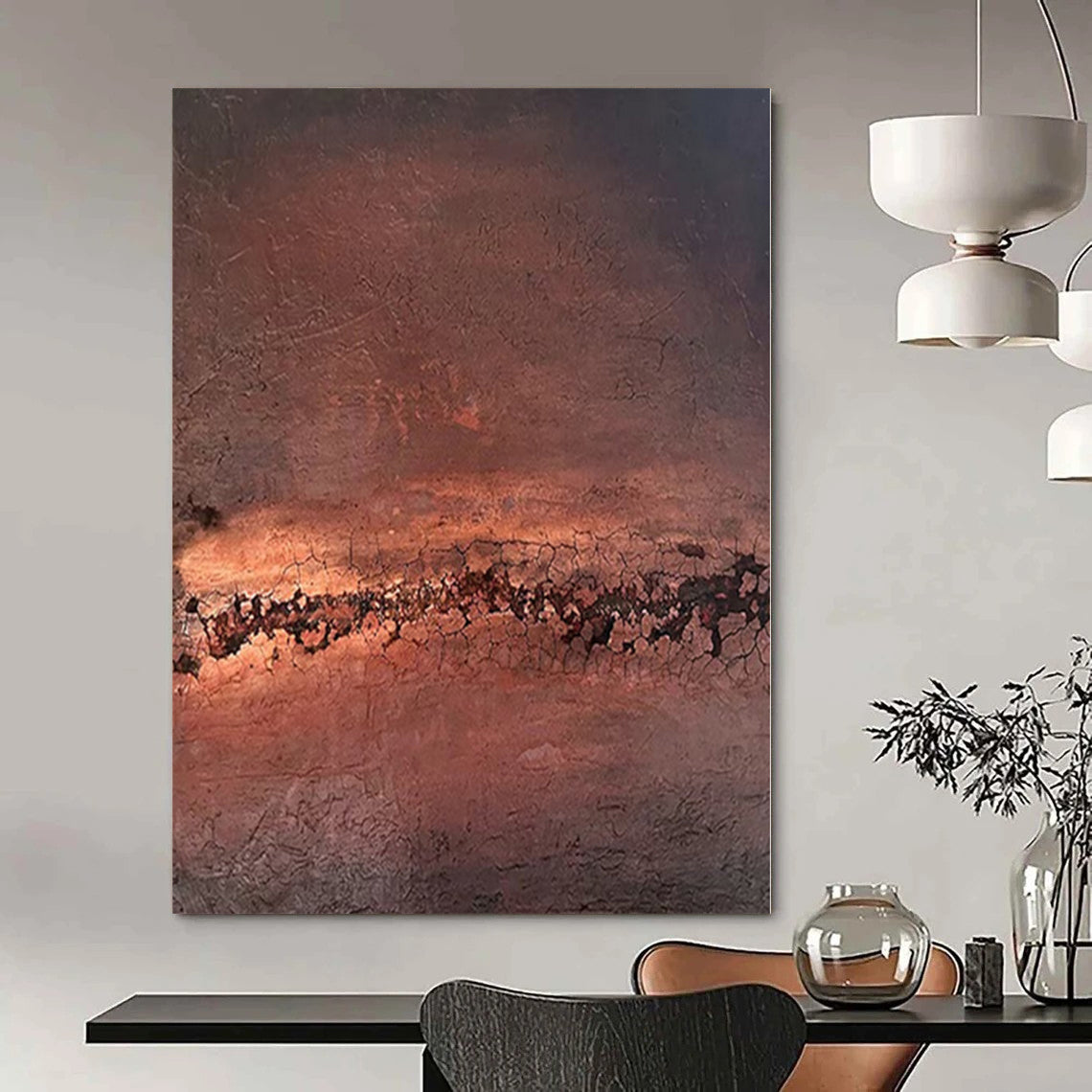 Oversized Commissioned Abstract Painting for Healthcare Facility Waiting Rooms