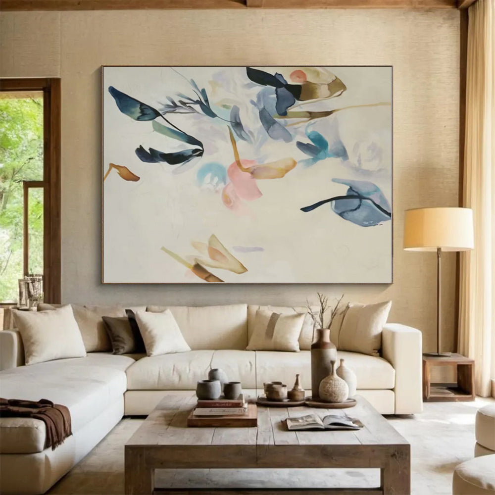 Massive Custom Abstract Painting for Home Office Video Call Background