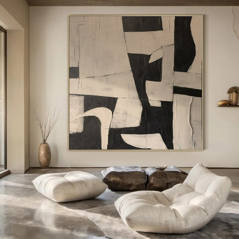 Oversized Hand-Painted Modern Abstract Greenhouse Art for Botanical Garden Tropical Conservatories