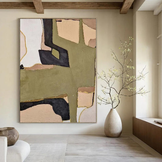 Large Hand-Painted Abstract Art for Equestrian Competition Venue Foyers