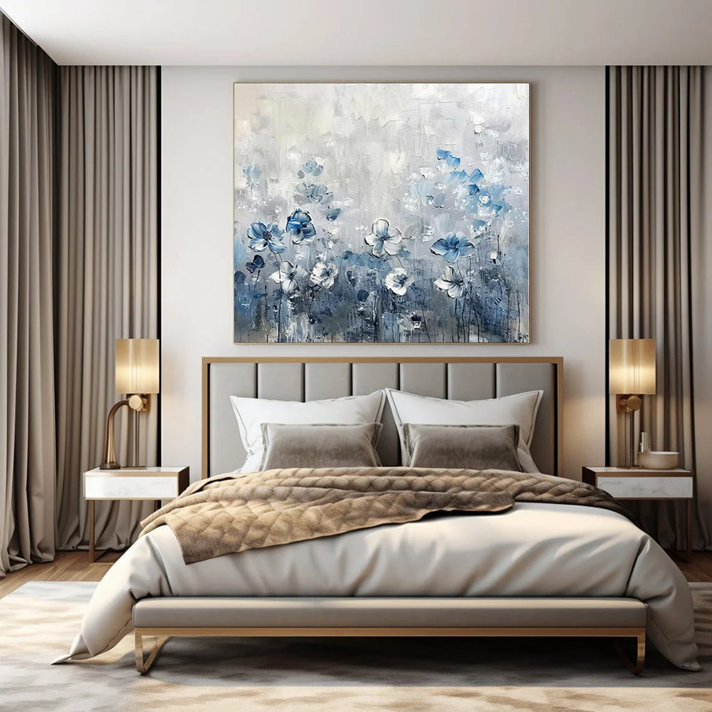 Oversized Hand-Painted Modern Abstract Mural for Family Home Study Zones