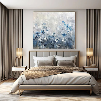 Oversized Hand-Painted Modern Abstract Mural for Family Home Study Zones