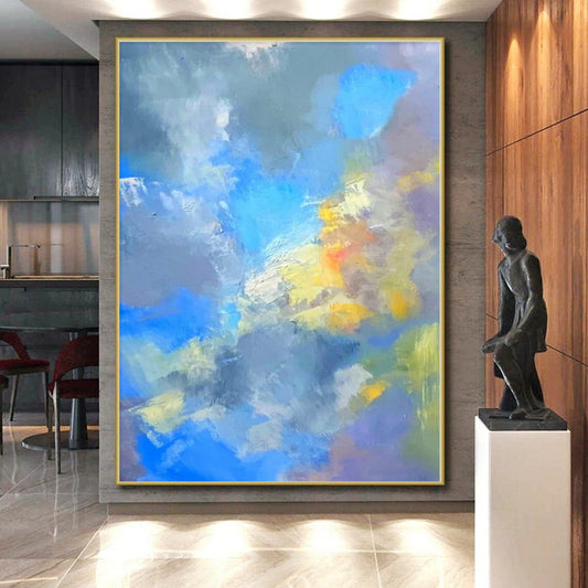 Grand Abstract Painting for Treehouse Lookout Points - Hand-Painted Mixed Media on Canvas