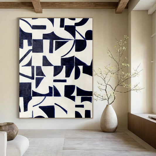 Custom Hand-Painted Abstract Canvas for Bedroom and Office