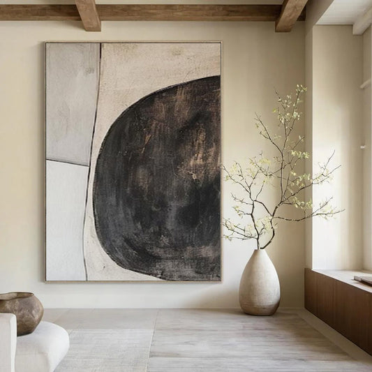 Large-Scale Hand-Painted Contemporary Abstract Mural for Family Home Laundry Rooms