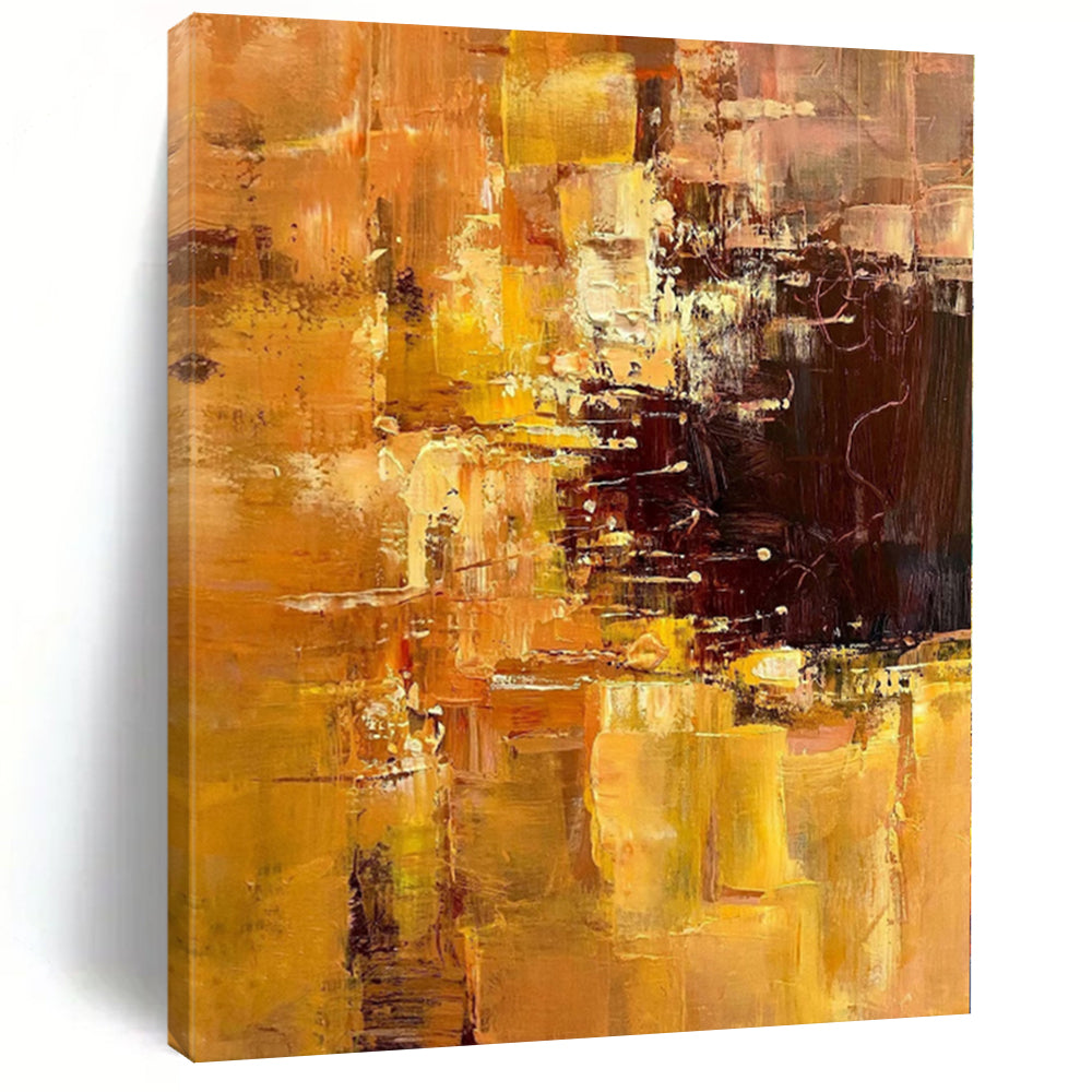 Custom Oversized Abstract Canvas for Sunroom Skylight Areas - Hand-Painted Acrylic
