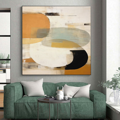 Contemporary Large-Scale Hand-Painted Abstract Canvas for Modern Living Room Focal Wall