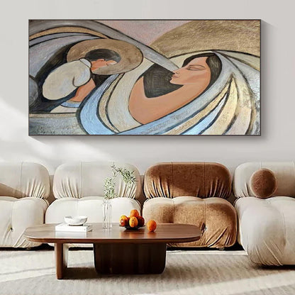 Candlelit Ambiance Hand-Painted Canvas for Intimate Dining Rooms