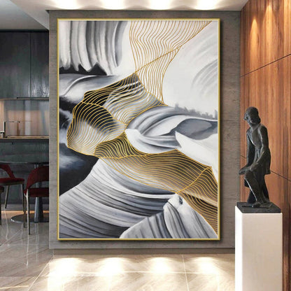 Giant Hand-Painted Abstract Canvas for Nursery Mobile and Crib Bedding Wall
