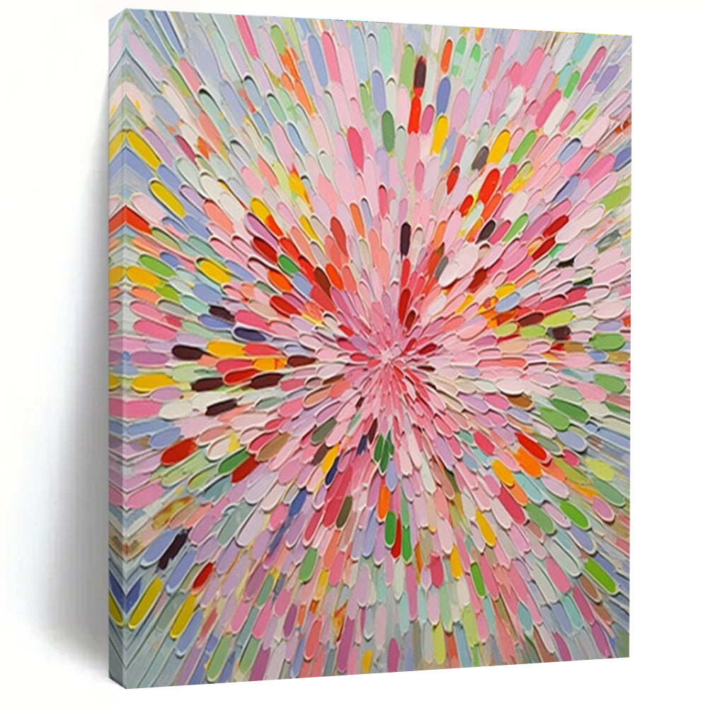 Oversized Hand-Painted Abstract Canvas for Living Room Media Wall