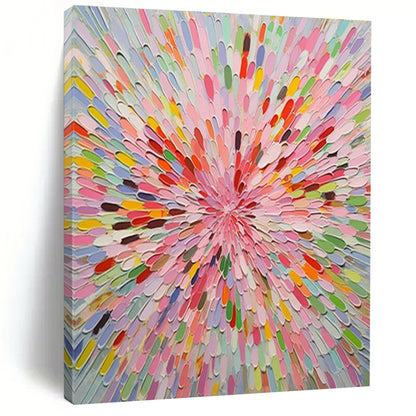 Oversized Hand-Painted Abstract Canvas for Living Room Media Wall