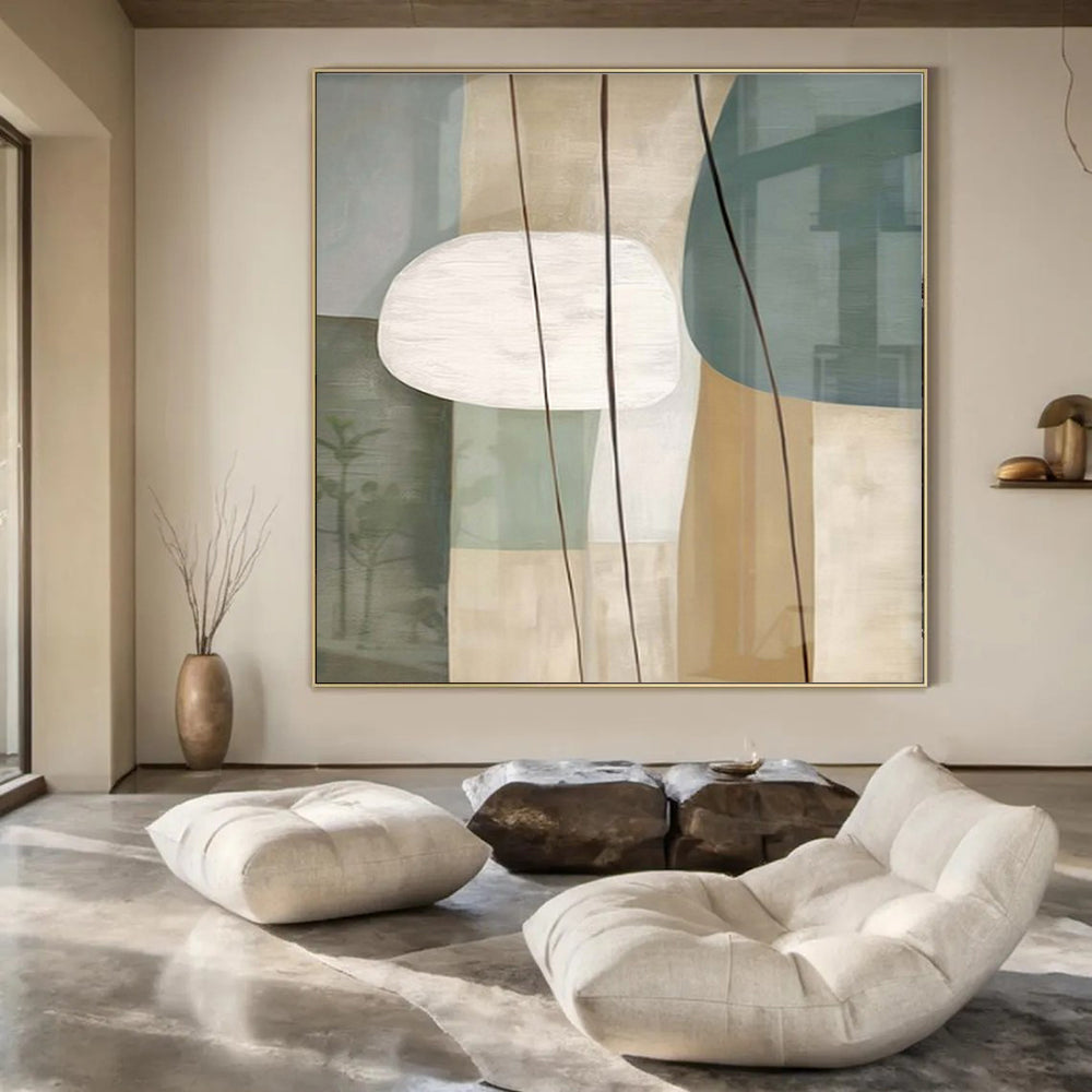 Extra-Vast Hand-Painted Modern Abstract Artwork for Family Home Indoor Swimming Pools