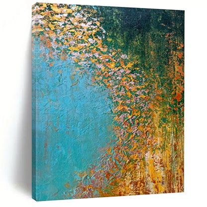 Custom Grand Abstract Grid Art - Hand-Painted Acrylic for Modern Office Atriums