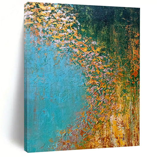 Custom Grand Abstract Grid Art - Hand-Painted Acrylic for Modern Office Atriums