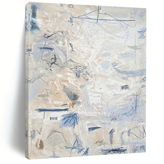 Fibrous Textures: Extended Custom Abstract Painting for Office and Dining Room DTP144